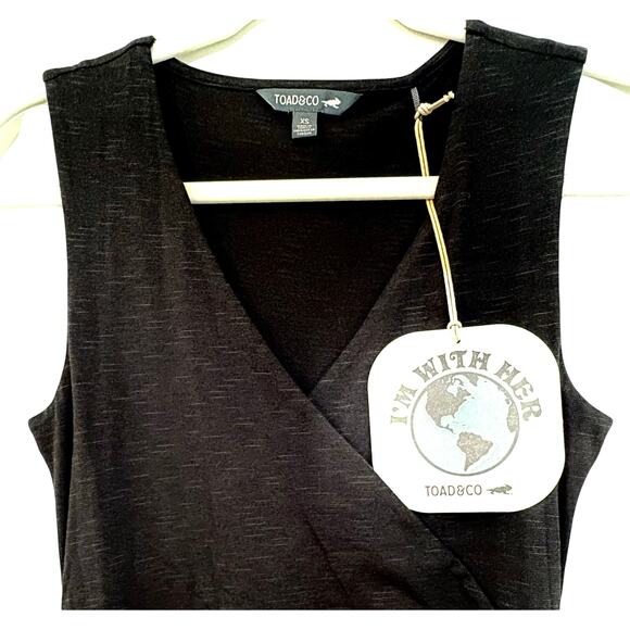 NWT TOAD & CO Dress “Cue” V-Neck Wrap Style Front Tie - Picture 4 of 7